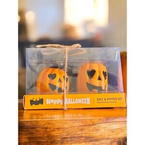 Halloween Jack O Lanterns Ceramic Salt & Pepper Shakers New